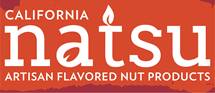 A red banner with the words california nuts written in white.